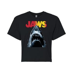 Укороченная футболка с графическим рисунком Juniors' Jaws Licensed Character, черный