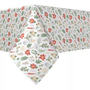 Квадратная скатерть, 100 % полиэстер, 60x60 дюймов, рождественские растения и цветы