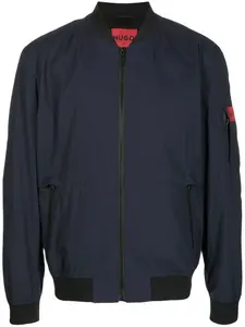 Бомбер на молнии с нашивкой-логотипом HUGO, синий