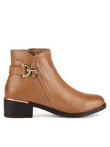 Ботильоны на блочном каблуке Lasocki, коричневый