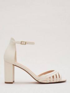 Решетчатые сандалии на блочном каблуке Phase Eight, слоновая кость