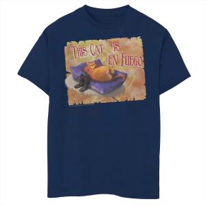 Футболка с текстовым плакатом для мальчиков 8–20 лет «Шрек Кот в огне» Licensed Character