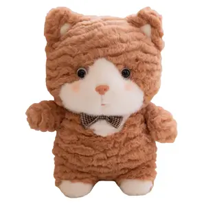 Очаровательная проказница кукла Meow с бантом, высота 23 см MLING, коричневый