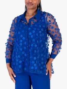 Футболка с длинным рукавом и аппликацией в виде ромашки chesca, Blue