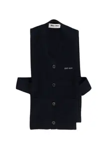 Топ с V-образным вырезом и логотипом Miu Miu, синий