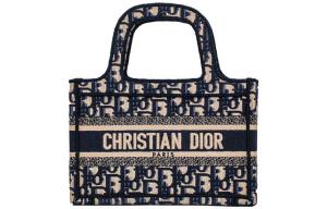 Женская сумка Dior BookTote, синий/белый
