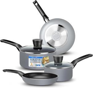 Набор посуды SereneLife, 6 предметов, серый