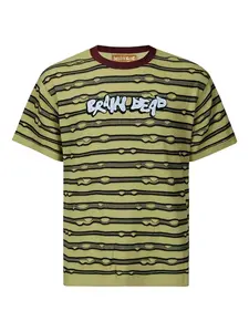 Полосатая футболка с эффектом потертости Brain Dead, зеленый