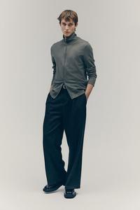 Кардиган с застежкой-молнией спереди, облегающий H&M, зеленый