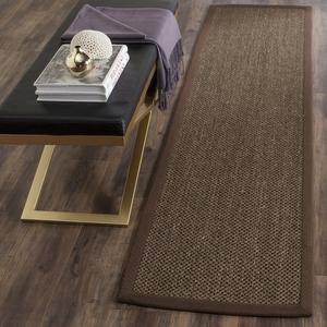 Ковер-дорожка SAFAVIEH, 77 x 488 см, Natural Fiber Collection - , Brown, Sisal, плетеный дизайн с бордюром (NF443D)