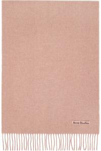 Acne Studios Узкий шерстяной шарф с розовой бахромой