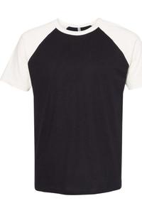 Футболка унисекс из хлопка Next Level с рукавами реглан, цвет natural/ black