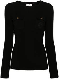 Elisabetta Franchi джемпер с вышитым логотипом, черный