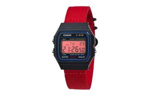 CASIO Мужские часы Retrofit Series с кварцевым механизмом и нейлоновым ремешком, черный циферблат