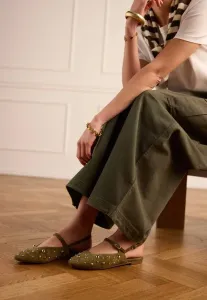 Балетки mit nieten с пяткой на пятке Manfield, Grün