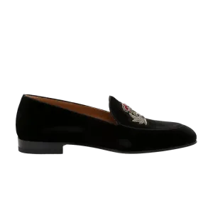 Кроссовки Christian Louboutin Crest On The Nile Flat Velvet 'Black', черный