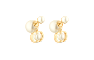 Dior Серьги из смолы, жемчуга и металла, женские, белые