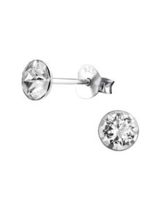 Alexander York Серьги-гвоздики с кристаллом 5 мм, черный бриллиант