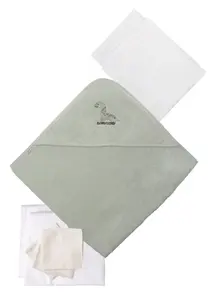 Комплект первоначального снаряжения Liliput "Динозавры", 9 предметов, с впитывающей махровой тканью и банным полотенцем с капюшоном, белый