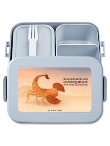 Mr. & Mrs. Panda Ланчбокс с изображением знака зодиака Скорпион и надписью пастельно-голубого цвета