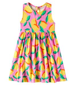 Хлопковое платье с принтом Malha Limoeiro Fábula, Est Limoeiro Rosa Ciclamen