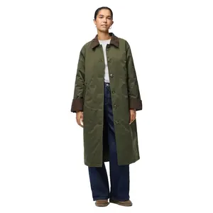 Длинная вельветовая куртка Pieces Jorma, зеленый