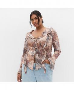 Топ больших размеров с ярким сетчатым принтом CITY CHIC, Urban oasis