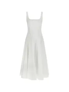 Платье с корсетной панелью Wells Staud, белый