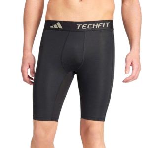 Компрессионные тренировочные короткие леггинсы Adidas TECHFIT, цвет «черный»
