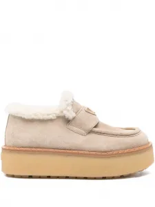 Замшевые лоферы Prada, коричневый