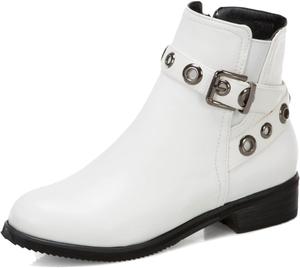 Женские ботинки Lymphvity на щиколотку с низким массивным каблуком, челси, с боковой молнией, на резинке, короткие осенние ботинки, White