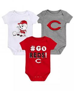 Комплект из 3 боди для мальчиков и девочек красного, белого и серого цвета Cincinnati Reds Born To Win Outerstuff