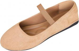 Женские повседневные туфли Ctreela с ремешком на щиколотке, уютные балетки без каблука, с круглым носком, эластичные низкие платформы, Khaki