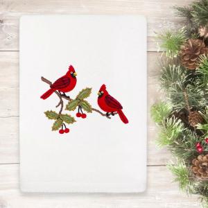 Linum Домашний текстиль Рождественская красная пара вышитых роскошных турецких хлопковых полотенец для рук