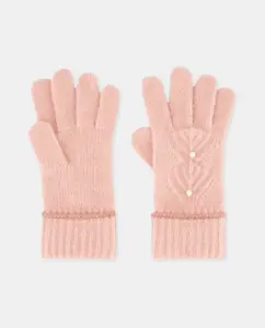 Перчатки для девочки, сочетающиеся с жемчугом Kids El Corte Inglés, светло-розовый