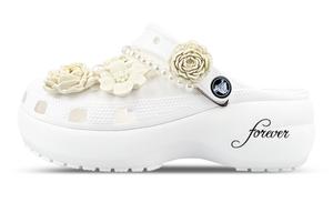 Crocs Классические туфли-сабо на платформе унисекс белого цвета