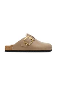 Тапочки Boston Big Buckle из овчины и замши Birkenstock, бежевый