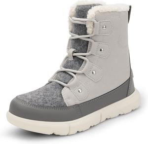 Женские зимние ботинки DREAM PAIRS с уютным искусственным мехом, противоскользящие снежные ботинки на шнуровке, комфортные, стильные короткие ботильоны для холодной погоды и прогулок по городу, Light Grey