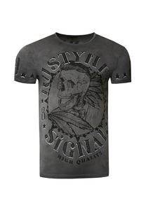 Футболка со стильным принтом черепа RUSTY NEAL, антрацит
