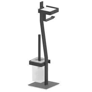 Держатель для туалетной щетки с держателем для туалетной бумаги и держателем для полотенец Turín Beltrán, черный