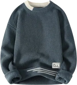 Мужской свитер Vintage Twist с круглым вырезом и свободным кроем