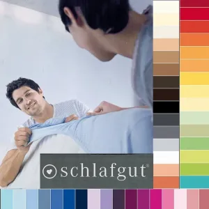 Простыня на резинке Schlafgut 50041, трикотаж с алоэ вера, 90-100/200 см, цвет: 510-галечный schlafgut