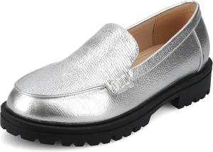 Женские лоферы Journee Comfort System Erika среднего и широкого размера Journee Collection, серебро