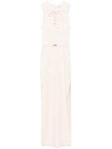 Elisabetta Franchi платье со шнуровкой, нейтральный цвет