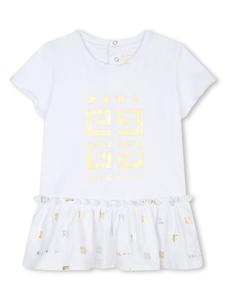 Givenchy Kids платье-футболка с оборками и логотипом, белый