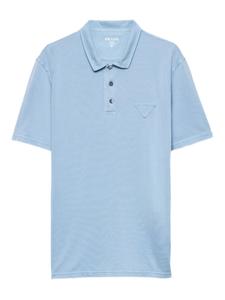 Рубашка поло с треугольным логотипом Prada, синий