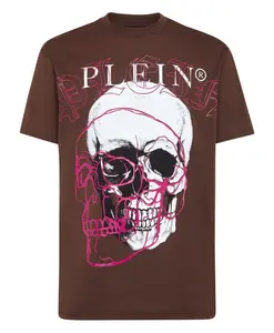 Футболка с короткими рукавами и круглым вырезом Philipp Plein, коричневый