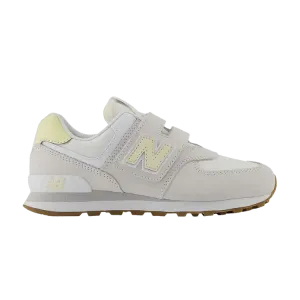 Кроссовки New Balance 574 Hook & Loop Little Kid Wide 'Grey Yellow', серый