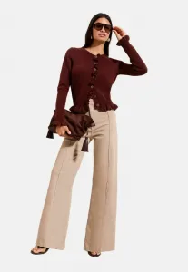 Кардиган прямого кроя с оборками Friends Like These, Burgundy Red