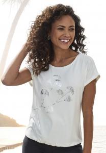 Футболка LASCANA KURZARM, Creme/Beige